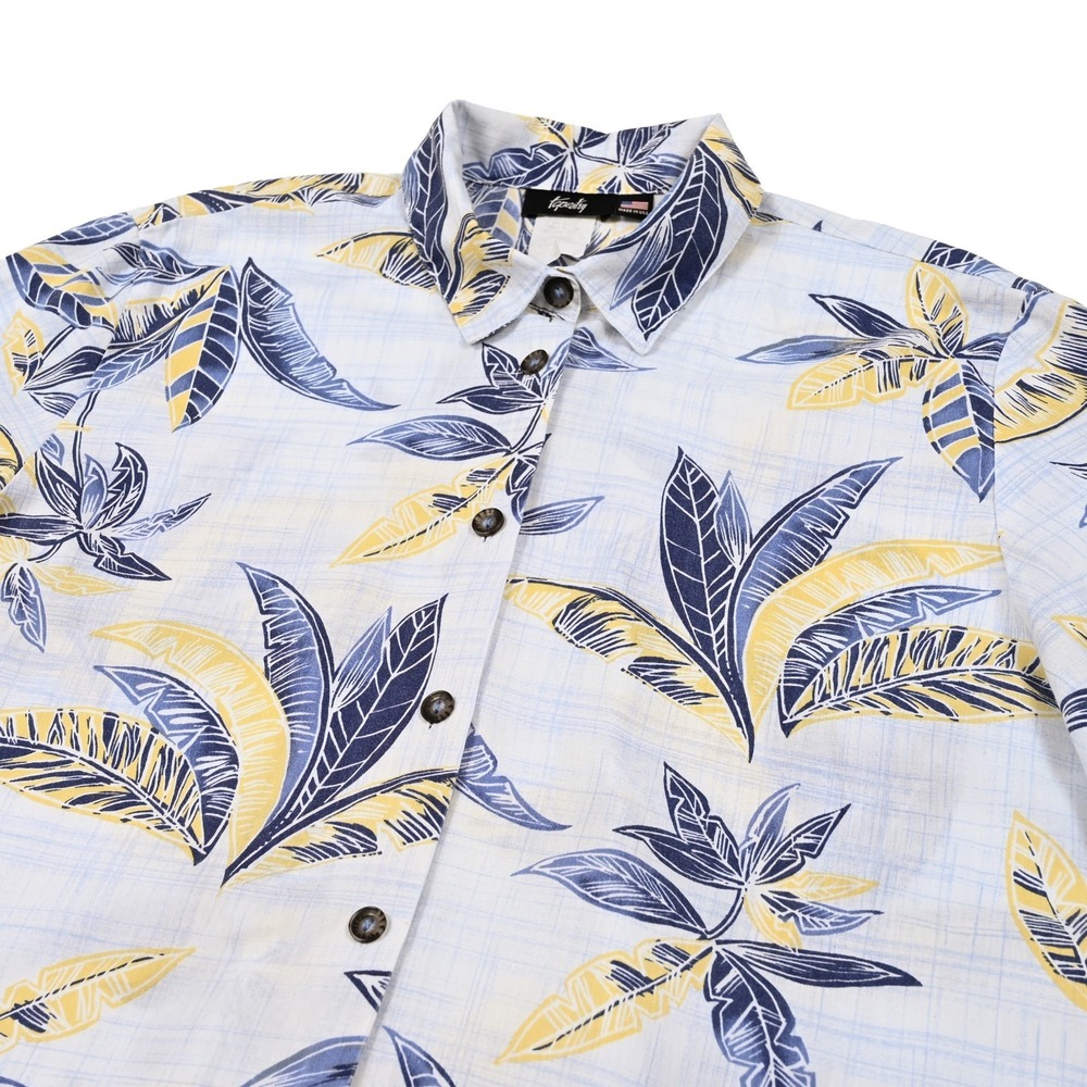 Vintage Tapestry Women's Size 20 Leaf Tropical Print Button Front S/S Shirt‎